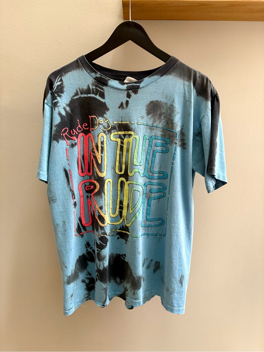 Rude Dog VTG 80/90s In the Rude tie-dye T-shirt L